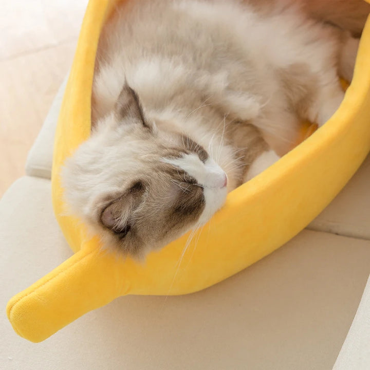 Lustiges Bananen Katzenbett - Gemütlicher Schlafplatz für deinen pelzigen Freund